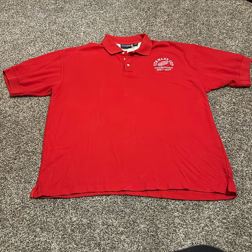 Detroit Red Wings Vintage Stanley Cup 1997-1998 Men’s Polo Shirt Size XXL